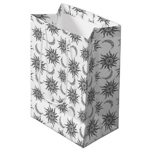 Sac Cadeau Moyen Mystic Sun Moon noir et blanc
