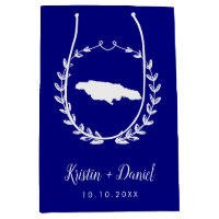 Navy Blue Jamaica Map Mariage Welcome Swag