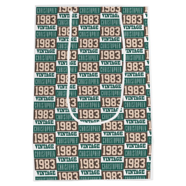 Sac Cadeau Moyen Né en 1983 Anniversaire présent (Dos)