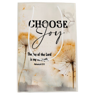 Sac Cadeau Moyen Néhémie 8:10 Joie du Seigneur Bible Dandelion