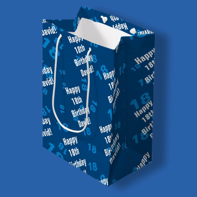 Sac Cadeau Moyen N'importe quel âge et nom anniversaire heureux per (Créateur téléchargé)