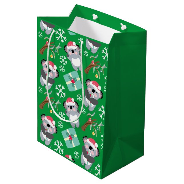 Sac Cadeau Moyen Noël à Cute Koala (Dos Angle)