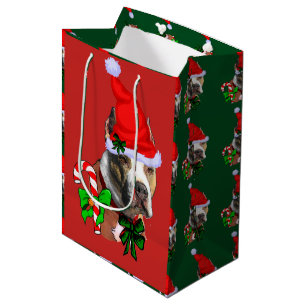Sac Cadeau Moyen Noël américain de Terrier de pitbull