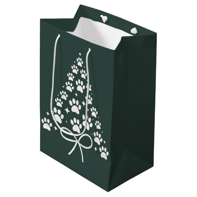 Sac Cadeau Moyen Noël Arbre Amoureux des chiens Propriétaire Cadeau (Devant Angle)