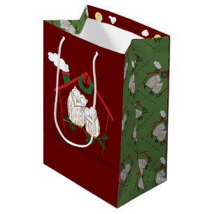 Sac Cadeau Moyen Noël aux chouettes