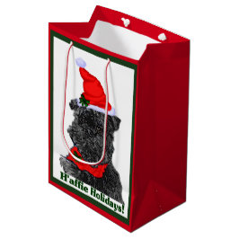 Sac Cadeau Moyen Noël d'Affenpinscher