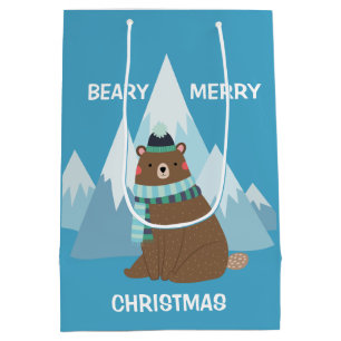 Sac Cadeau Moyen Noël de Beary Merry Mountain