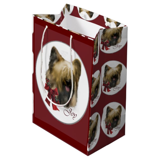 Sac Cadeau Moyen Noël de Briard (Dos Angle)