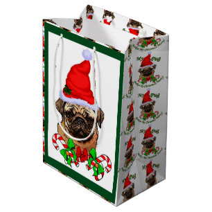 Sac Cadeau Moyen Noël de carlin joyeux