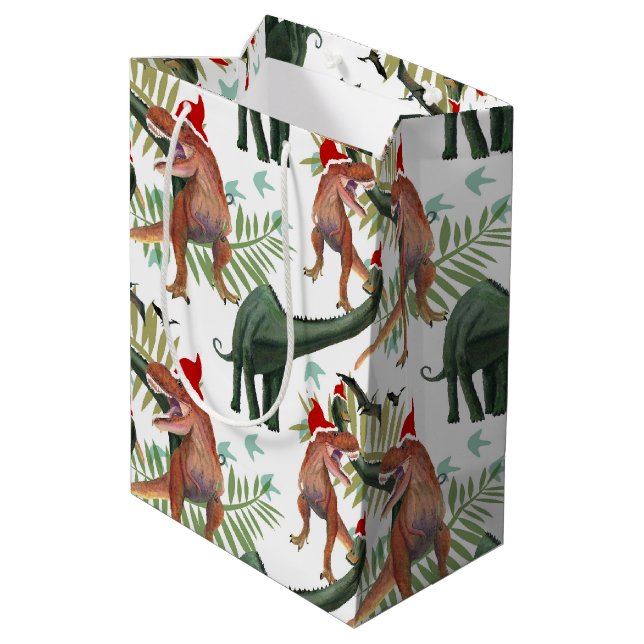 Sac Cadeau Moyen Noël de Dinosaur (Dos Angle)