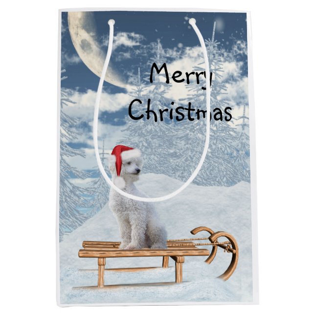 Sac Cadeau Moyen Noël de la canicule blanche (Devant)