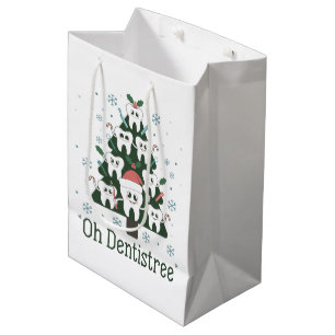 Sac Cadeau Moyen Noël Dentiste Arbre Dentaire Oh Dentistree dent