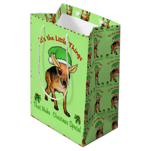 Sac Cadeau Moyen Noël des Amoureux de Chihuahua