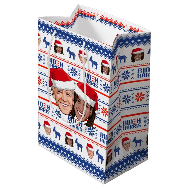 Sac Cadeau Moyen Noël Joe et Kamala (Dos Angle)