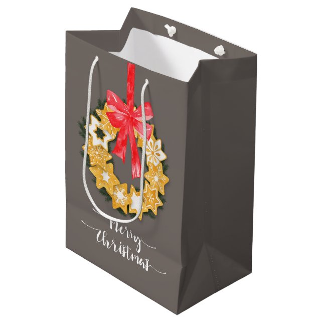 Sac Cadeau Moyen Noël Pepparkakor (Devant Angle)