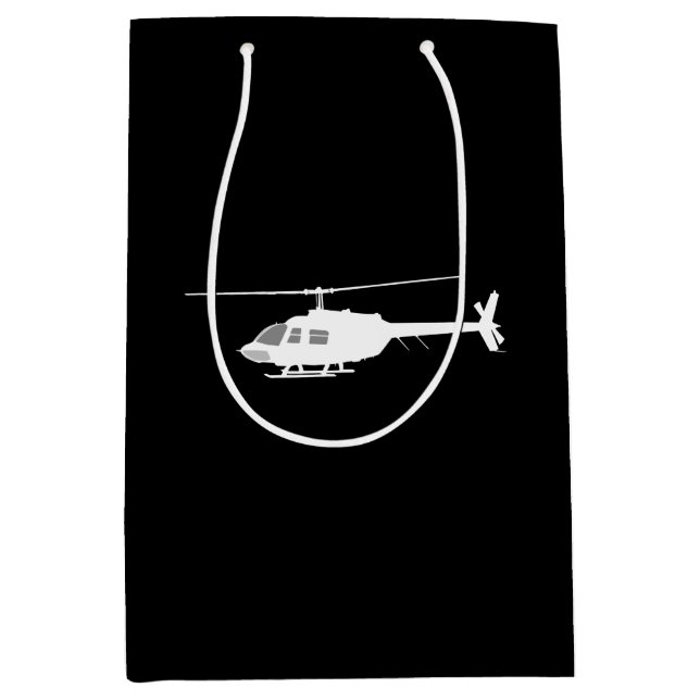 Sac Cadeau Moyen Noir volant de silhouette de couperet (Devant)