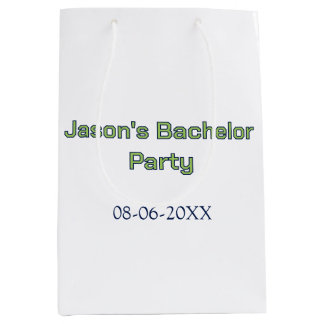 Sac Cadeau Moyen Nom de la fête de Bachelor date simple minimal mei