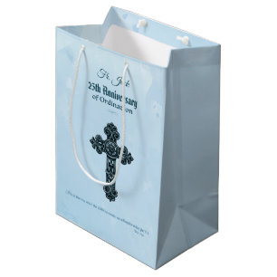 Sac Cadeau Moyen Nom personnalisé & Anniversaire Année Ordination, 