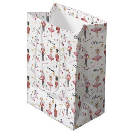 Sac Cadeau Moyen Nom personnalisé Nutcracker Ballet Ballerina Noël