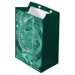 Sac Cadeau Moyen Nordic Molten Jade Vert géométrique Abstrait