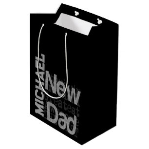 Sac Cadeau Moyen Nouveau Papa Extraordinaire CUSTOM