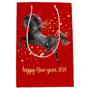 Sac Cadeau Moyen Nouvelle année chinoise moderne 2026 Cheval Nouvel