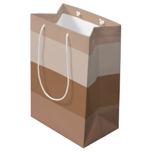 Sac Cadeau Moyen Nuances de rayures Brown