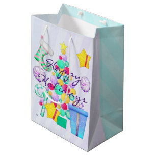 Sac Cadeau Moyen O Christmas Whimsey Folk Art