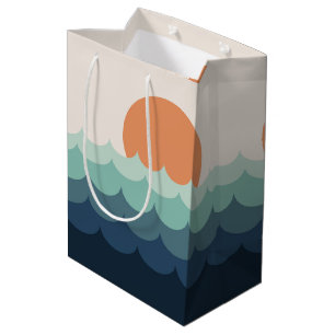 Sac Cadeau Moyen Océan bleu intense au coucher du soleil