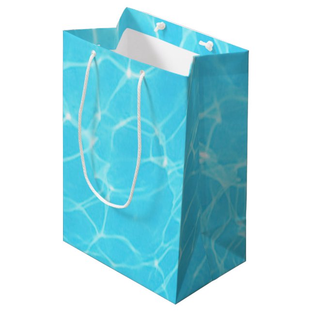 Sac Cadeau Moyen Océan bleu turquoise tropical (Devant Angle)
