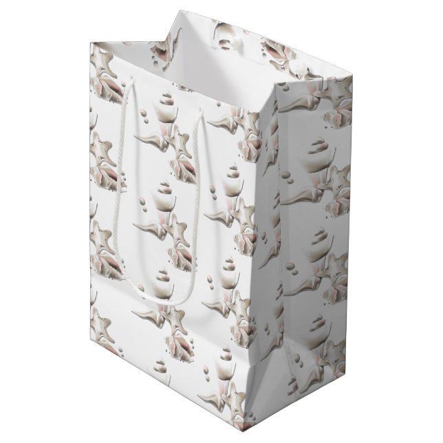 Sac Cadeau Moyen Ocean Seashells Beach (Devant Angle)