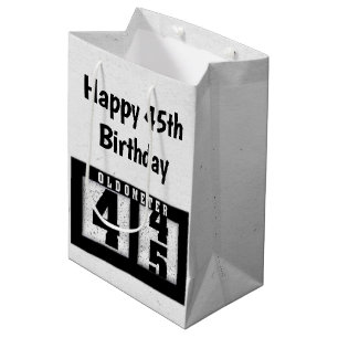Sac Cadeau Moyen Odomètre noir du 45e anniversaire
