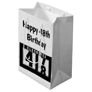 Sac Cadeau Moyen Odomètre noir du 48e anniversaire