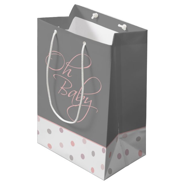 Sac Cadeau Moyen Oh Baby Posh bébé fille (Devant Angle)