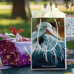 Sac Cadeau Moyen Oiseau de héron bleu