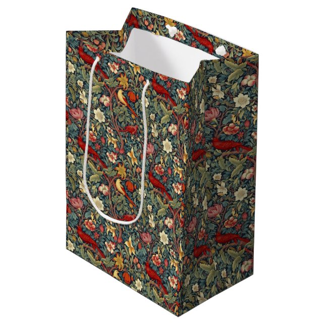 Sac Cadeau Moyen Oiseaux en fleurs (Devant Angle)