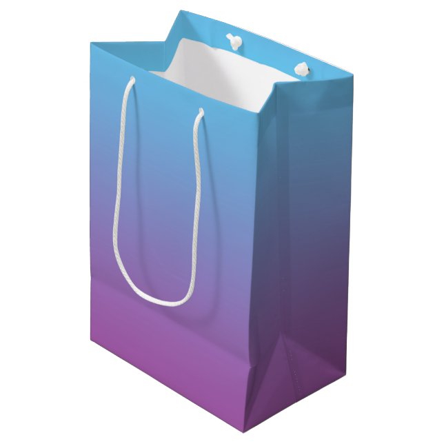 Sac Cadeau Moyen Ombre bleu et pourpre (Devant Angle)