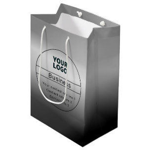 Sac Cadeau Moyen Ombre gris noir & informations de contact professi