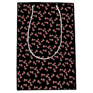 Sac Cadeau Moyen Oodles of Poodles (Rose on Black)