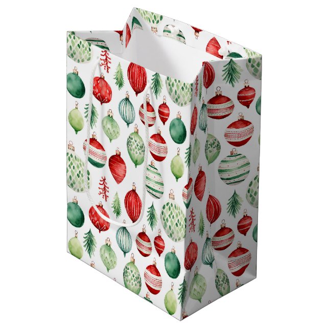 Sac Cadeau Moyen Ornements (Devant Angle)