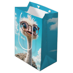 Sac Cadeau Moyen Ostrich d'anniversaire