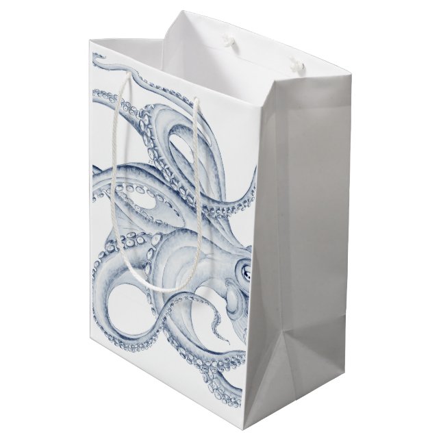 Sac Cadeau Moyen Otopus bleu Cephalopod Craken Encre (Dos Angle)