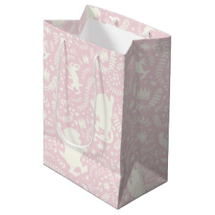 Sac Cadeau Moyen Où les choses sauvages rose modèle floral