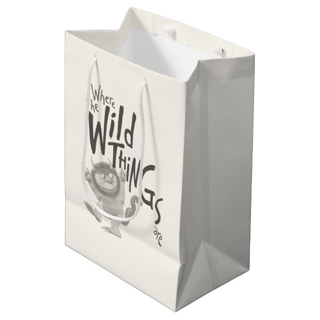 Sac Cadeau Moyen Où les choses sauvages sont citées (Devant Angle)