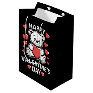 Sac Cadeau Moyen Ours de la Saint-Valentin Joyeuse vday