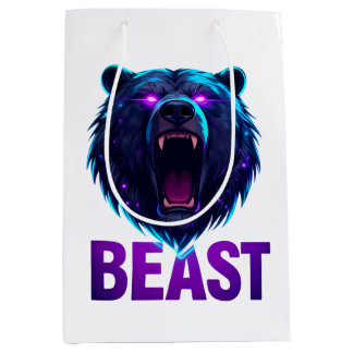 Sac Cadeau Moyen Ours noir 'BEAST' - Esthétique audacieuse