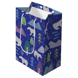 Sac Cadeau Moyen Ours polaire Winter Artic Adventure Bleu
