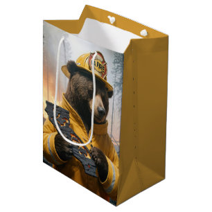Sac Cadeau Moyen Ours pompier de Californie Merci