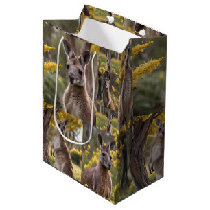 Sac Cadeau Moyen Outback Beauty : Kangaroo Et Wattle Photo Collage