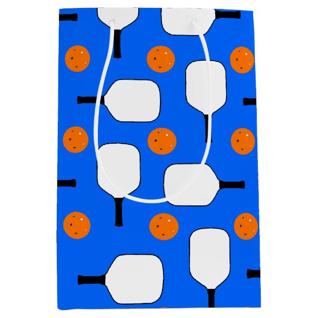 Sac Cadeau Moyen Pagaies De Pickleball, Ballons De Pickleball Orang (Devant)